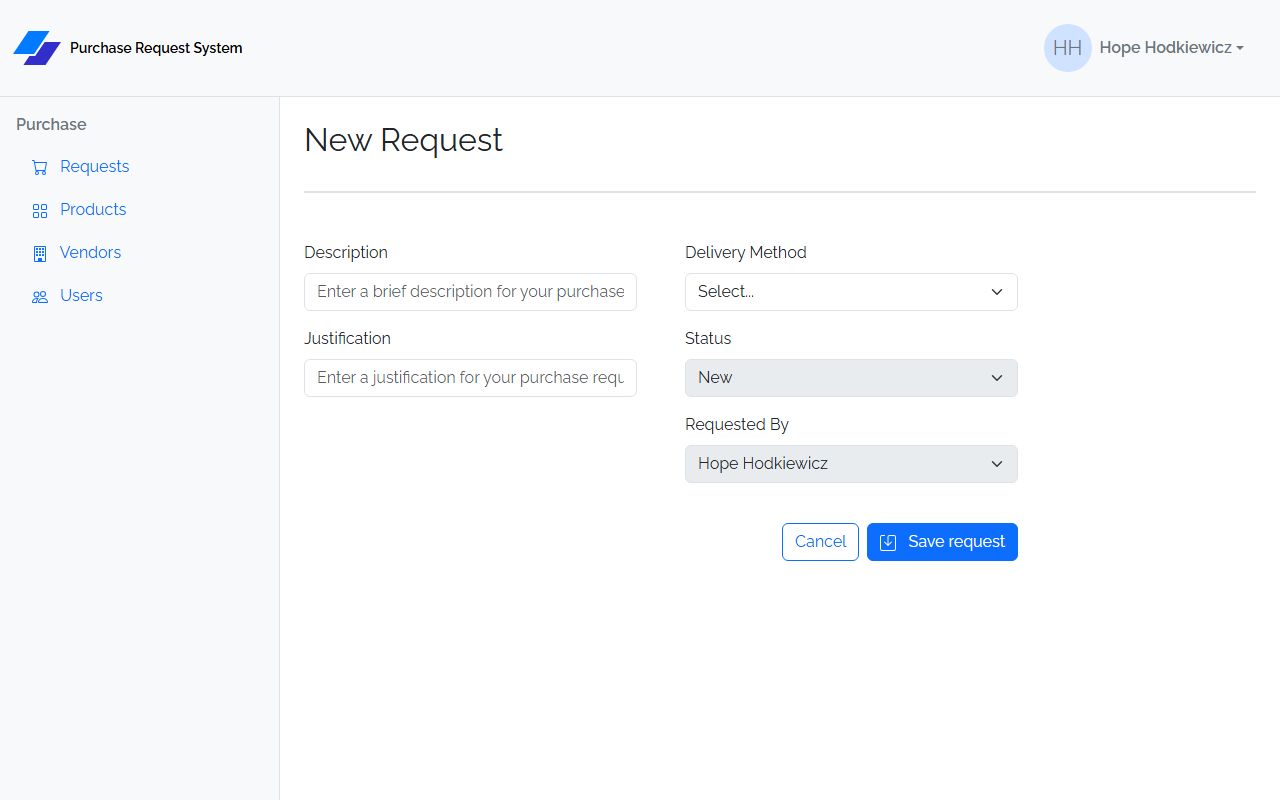 Request Create